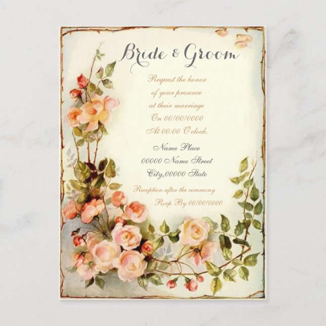 cute and elegant Budget Wedding Invitations. Invitation Postcard (Front)