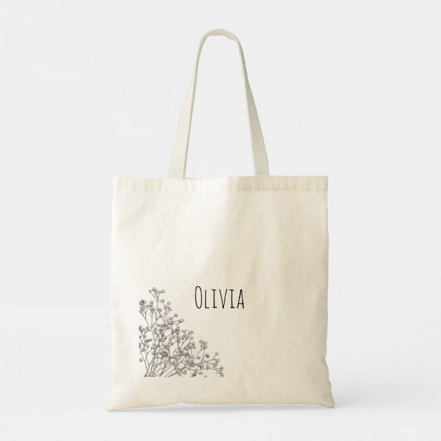 Cute and Elegant Flowers Tote Bag (Back)