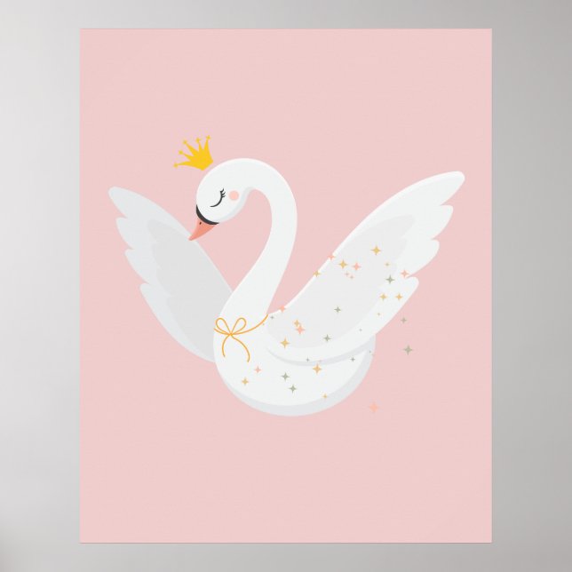 Cute and elegant flying swan poster (Front)