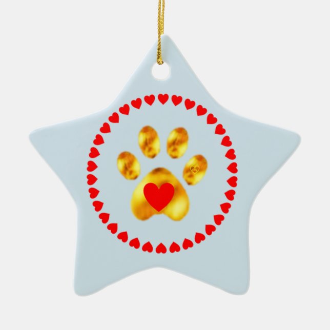 Cute and elegant gold paw ceramic tree decoration (Front)