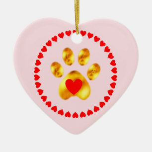Cute and elegant gold paw ceramic tree decoration