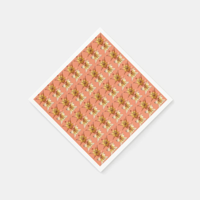Cute and Elegant Lily Flower Photo Designed Napkin (Corner)