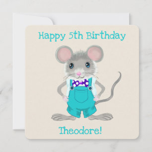 Cute and elegant little mouse custom Birthday Card