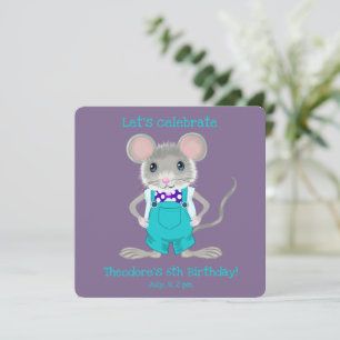 Cute and elegant little mouse custom Birthday  Invitation