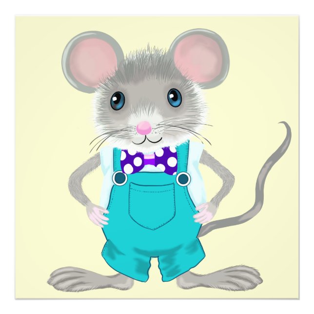 Cute and elegant little mouse photo print (Front)
