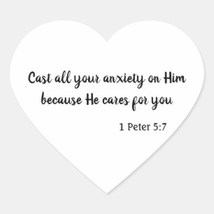Cute and encouraging Bible Verse on Peace Heart Sticker