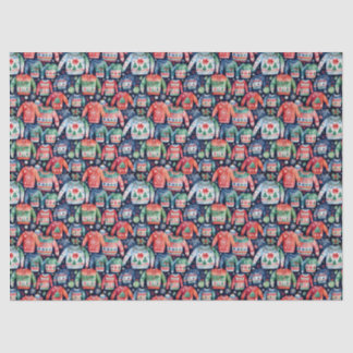 Cute and Festive Christmas Sweaters in Watercolor Tissue Paper