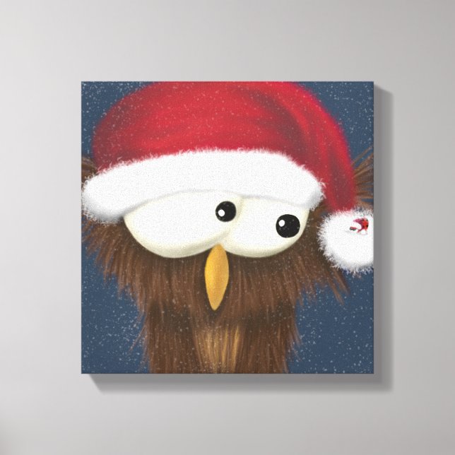 Cute and Festive Owl Canvas Print (Front)