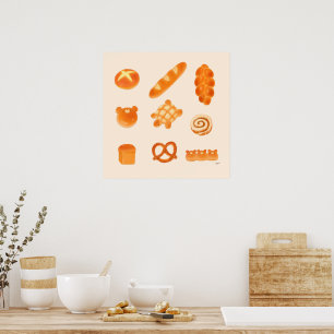 Cute and Fluffy Bread Rolls and Animal Bakery  Poster