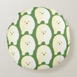 Cute And Fluffy Dog Art, Pomeranian  Round cushion