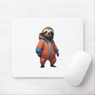 Cute and Friendly Sloth Illustration Mouse Mat