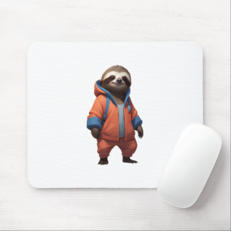 Cute and Friendly Sloth Illustration Mouse Mat