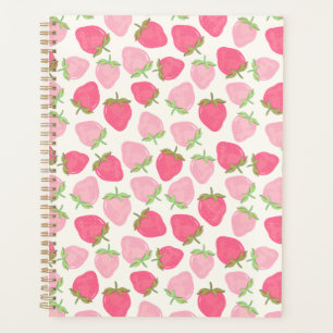 Cute and Fruity Pink Strawberry Planner