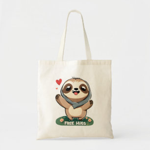 Cute and fun baby Sloth giving free gugs Tote Bag