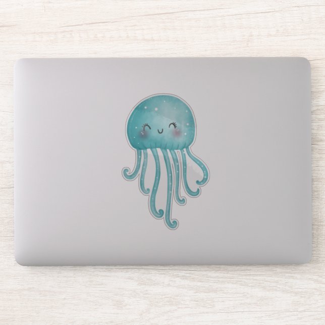 Cute and Fun Blue-Green Jellyfish (Computer)