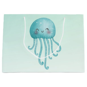 Cute and Fun Blue-Green Jellyfish Large Gift Bag