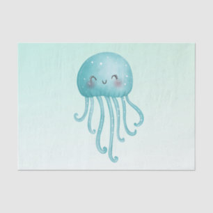 Cute and Fun Blue-Green Jellyfish Tissue Paper