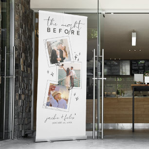 Cute and Fun Custom Photo Rehearsal Dinner Retractable Banner