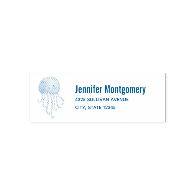 Cute and Fun Jellyfish Address Self-inking Stamp (Design)