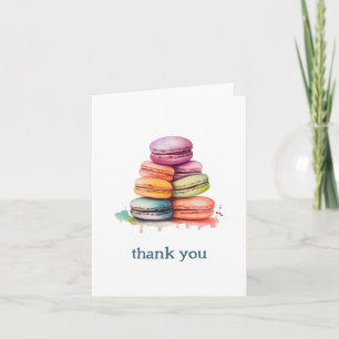 Cute and fun macaroon cake thank you card