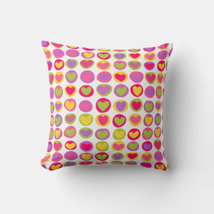 Cute and Fun Multicolor Valentine's Day Hearts Cushion