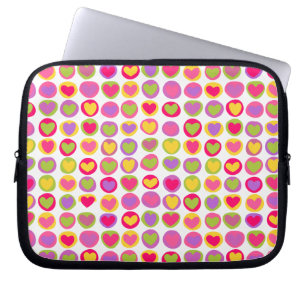Cute and Fun Multicolor Valentine's Day Hearts Laptop Sleeve