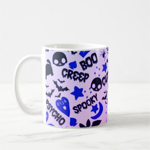 Cute and Fun Purple, Blue and Black Halloween Coffee Mug