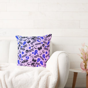 Cute and Fun Purple, Blue and Black Halloween Cushion