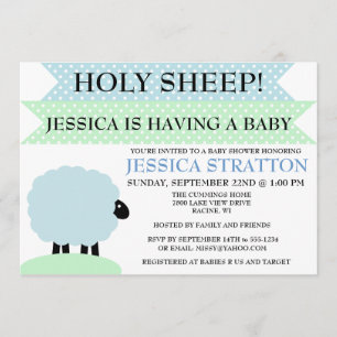 Cute and Fun Sheep Baby Shower invite - customise