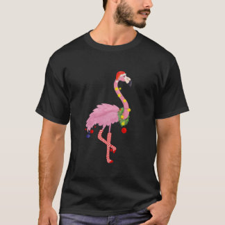 Cute and Fun Tropical Flamingo Christmas T-Shirt