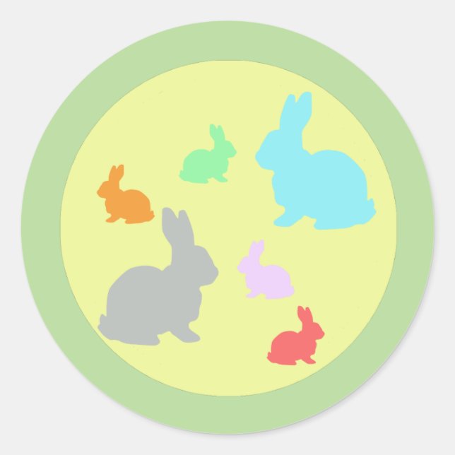 Cute And Funky Bunny Rabbit Sticker (Front)