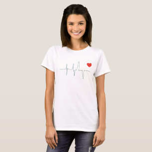 Cute And Funky Red Heart Rate T-Shirt
