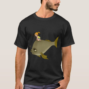 Cute and Funny Angler Fishing Girl T-Shirt