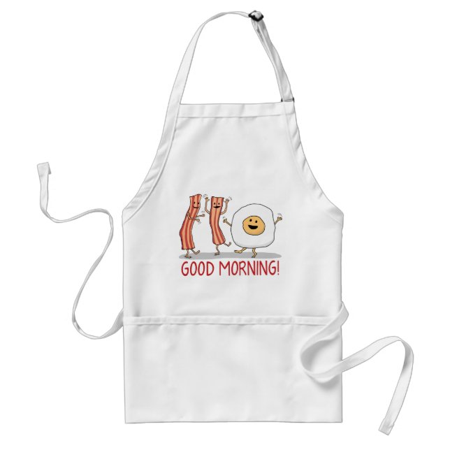 Cute and Funny Bacon and Egg Good Morning Standard Apron (Front)