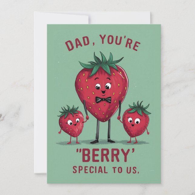 Cute and Funny Berry Special Father's Day Card (Front)