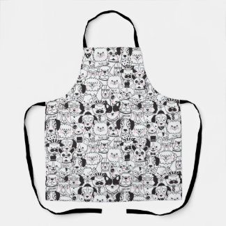Cute and Funny Black and White Dog Breeds Apron