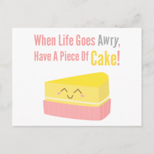 Cute and Funny Cake Life Quote Postcard
