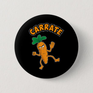 Cute And Funny Carrate Karate Training Carrot Pun 6 Cm Round Badge