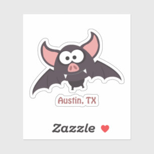 Cute and Funny Cartoon Austin Texas Bat