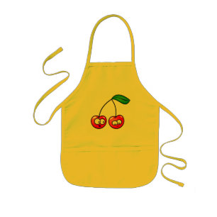 Cute and funny cartoon cherries kids apron