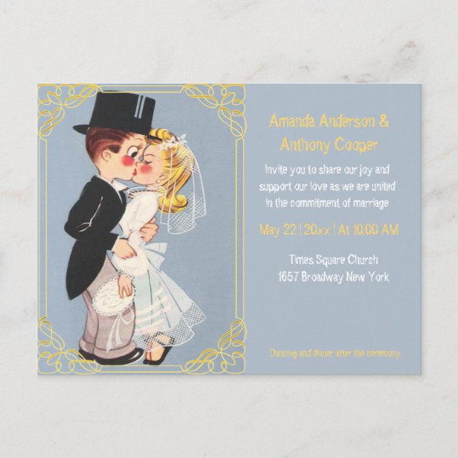 Cute and funny cartoon wedding template (Front)