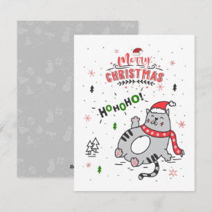 Cute and Funny Cat Christmas joyful Greetings Holiday Card