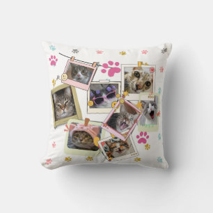 Cute and funny cat collage design  cushion