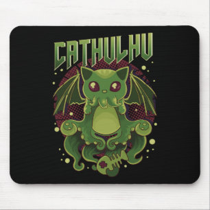 Cute And Funny Cathulhu Kawaii Cat Cthulhu  Mouse Mat