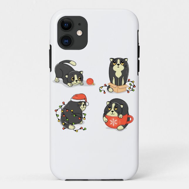 Cute and Funny Christmas Cats Case-Mate iPhone Case (Back)