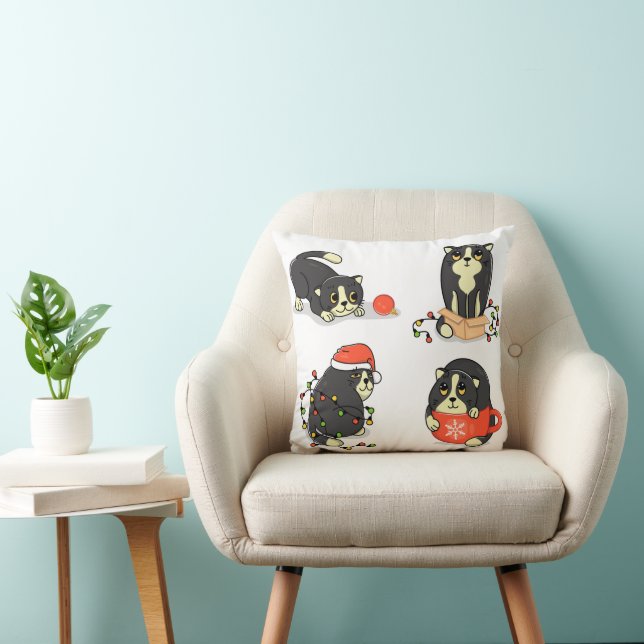 Cute and Funny Christmas Cats Cushion (Chair)