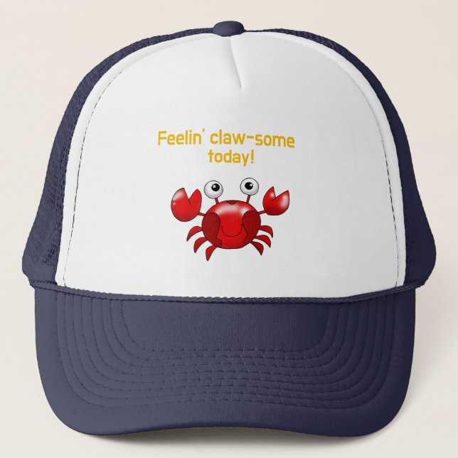 Cute and Funny Crab Design for Ocean Lovers Trucker Hat (Front)