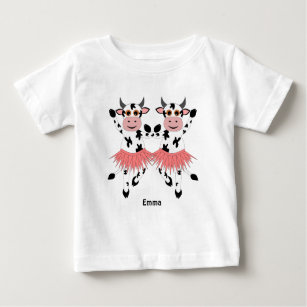 Cute and funny dancing cows    baby T-Shirt