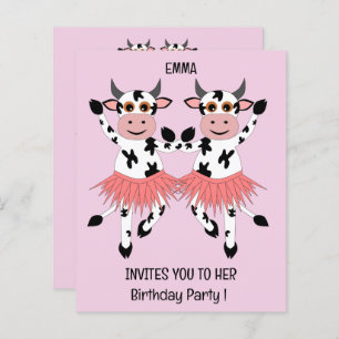 Cute and funny dancing cows - kids birthday