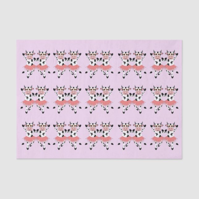 Cute and funny dancing cows    tissue paper (Front)